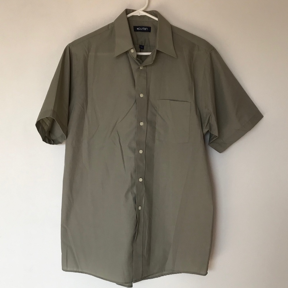 Puritan men’s button up t-shirt